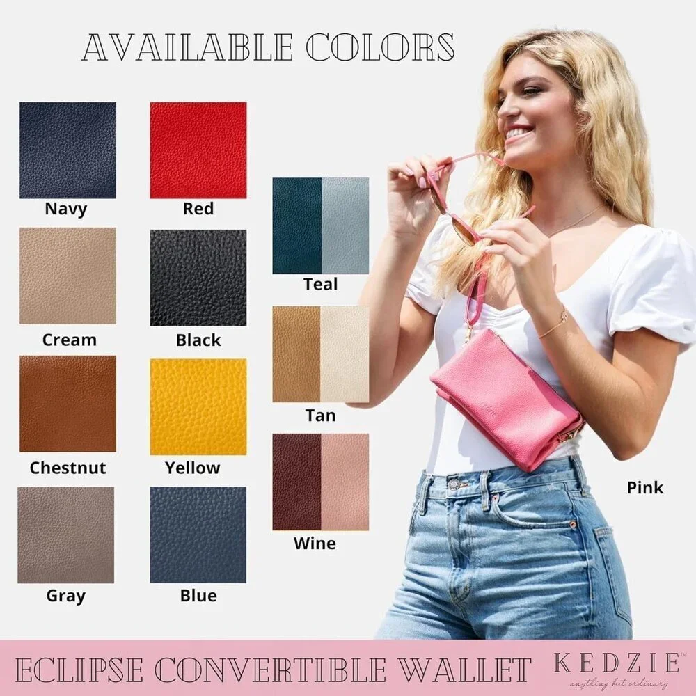 Vegan Leather Crossbody Purse Wallet Women’s Organizer Compact